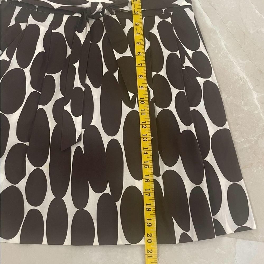 Ann Taylor Loft Skirt Size 6P Brown White Abstract Side Zip Up Pockets Cotton - Picture 6 of 8